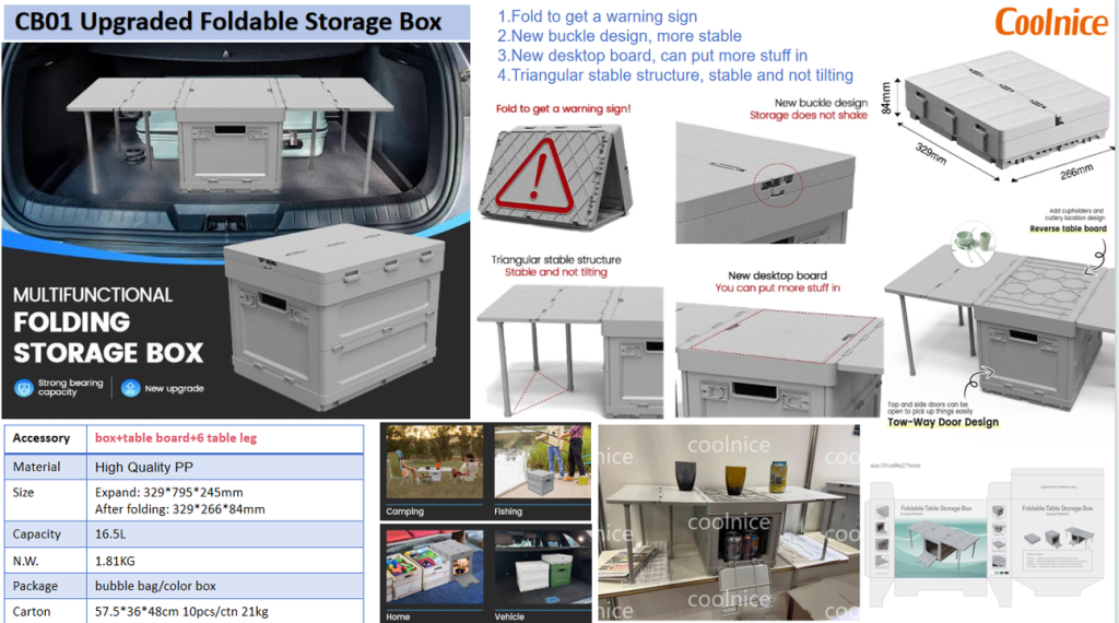 20L Camping storage box Specific dimensions