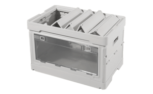 Camping storage containers with transparent doors