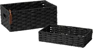 Decorative Woven Black Storage Basket