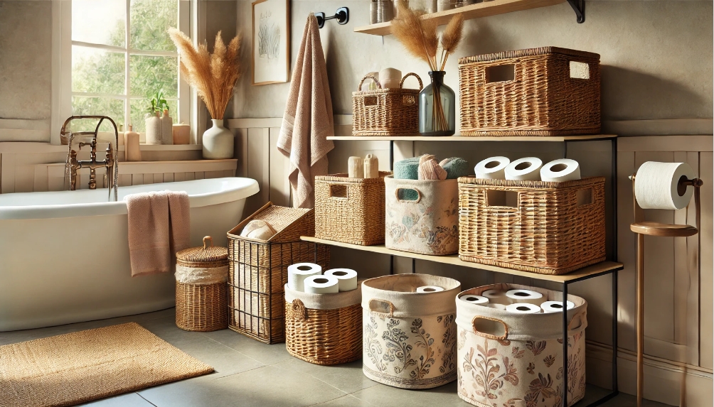 towel storage basket with a lid