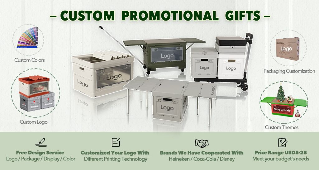 folding storage boxes as promotional gifts, the MOQ might be as low as 50 units