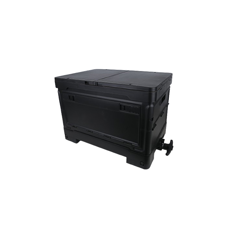 Fully Expanded Black Plastic Folding Storage Box