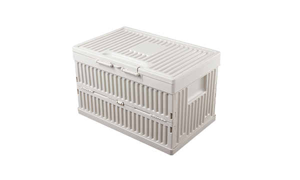 White foldable plastic storage box with