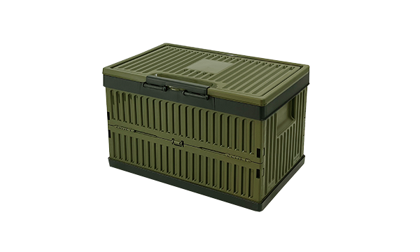 Army green foldable plastic storage box