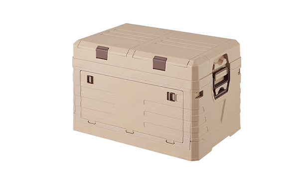 Khaki brown folding storage crate