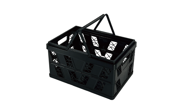 black folding storage basket