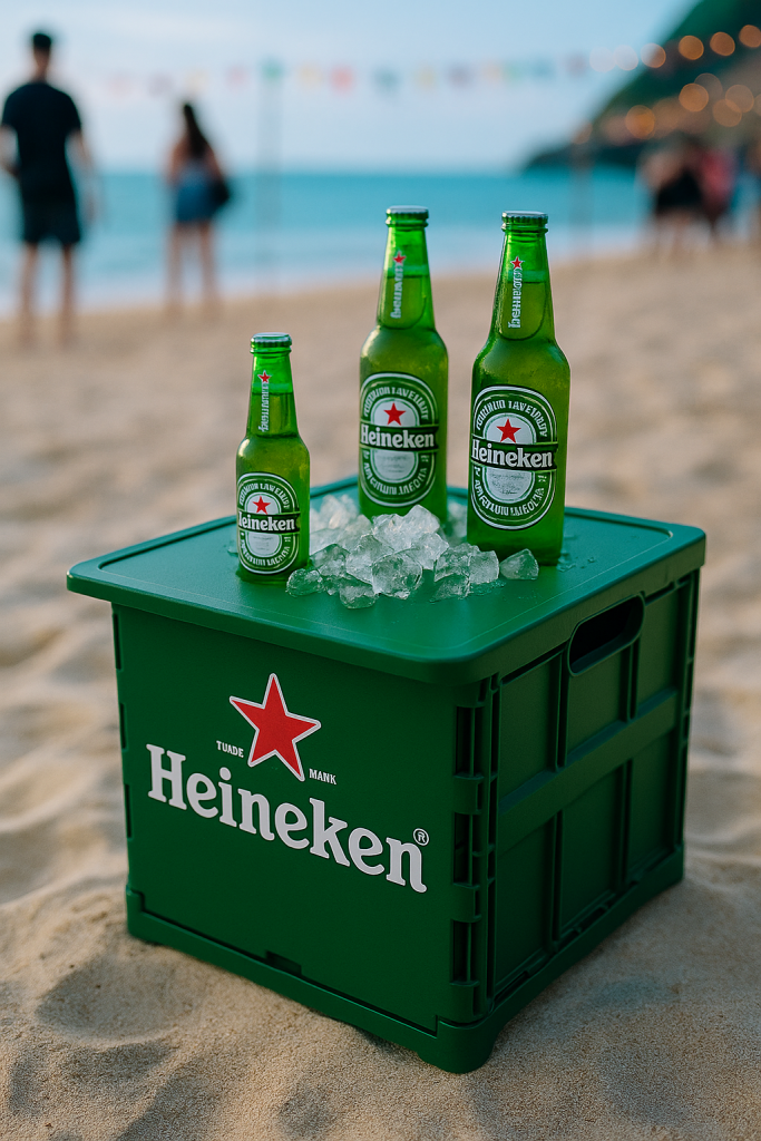 Foldable tabletop design for Heineken