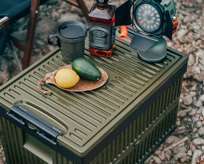 Outdoor waterproof folding storage box with waterproof liner