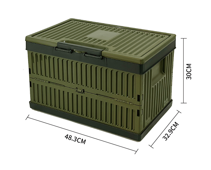 Army green foldable camping storage box 48.3×32.9×30cm