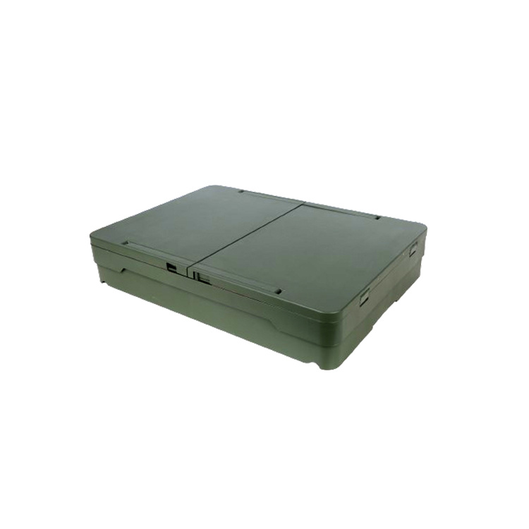 CB04 army green box folded, side angle
