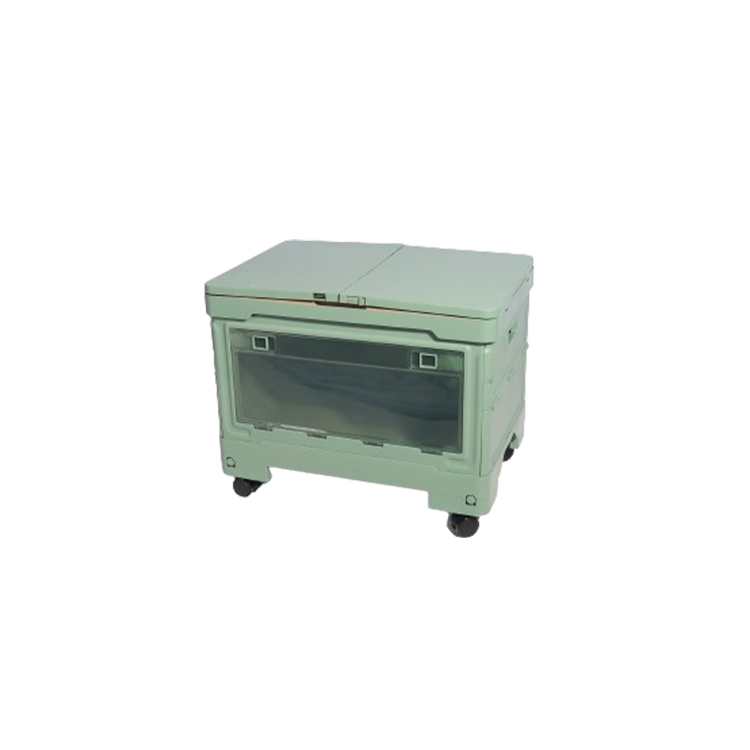 CB03 light green storage box in folded, compact state