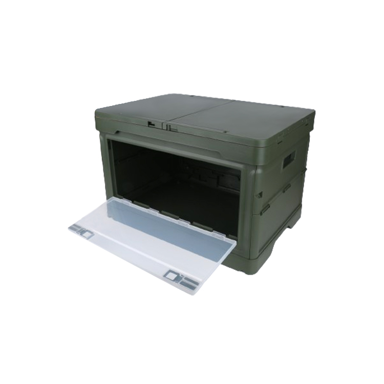 CB04 green storage box with access flap open
