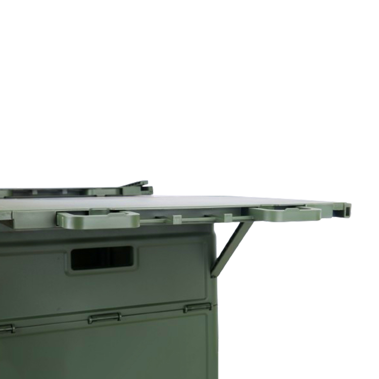 CB04 military green storage box with multifunctional side design and hanging hooks