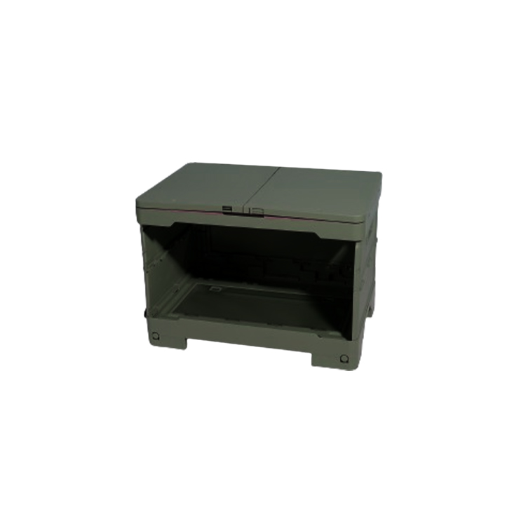 CB03 dark green storage box with closed lid top view