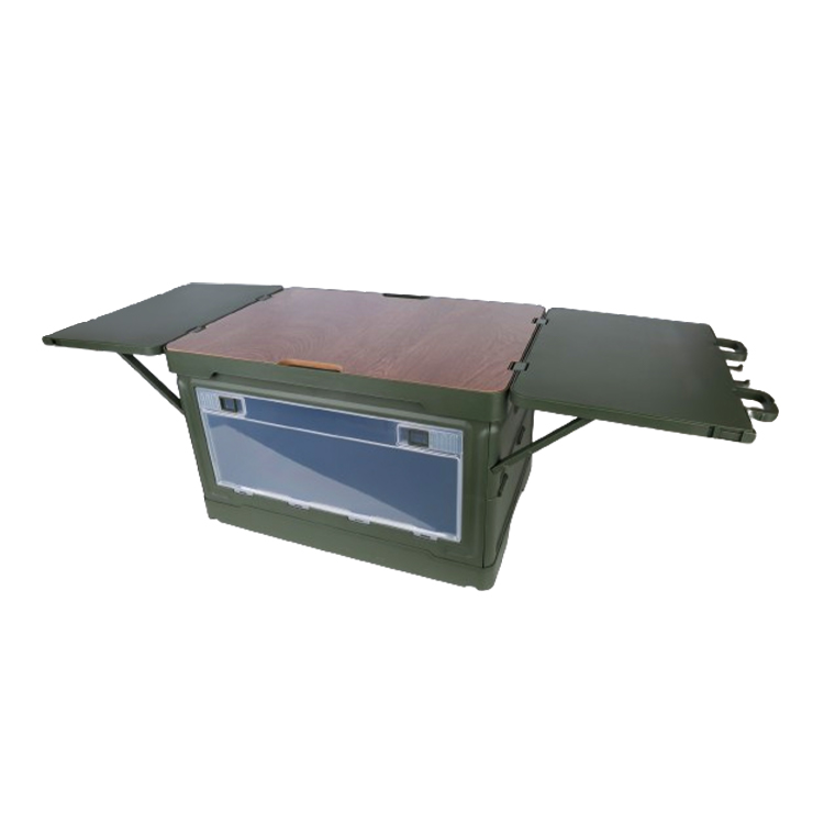 military green folding storage box table