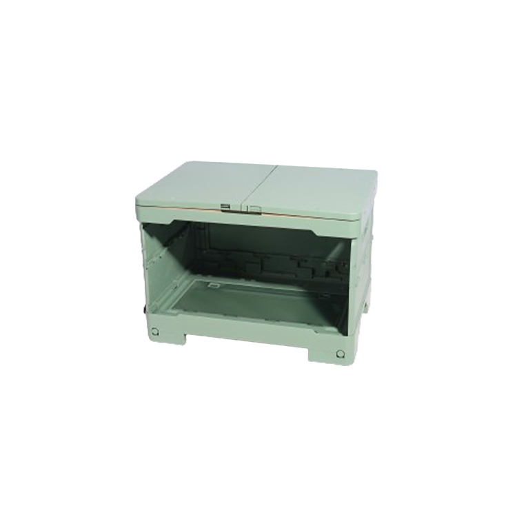 CB03 green folding box in semi-open mode for quick use