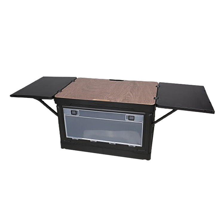 black folding storage box table