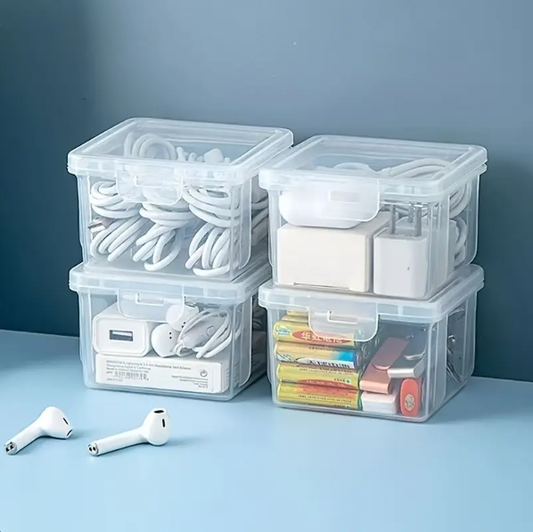 small plastic boxes with lids