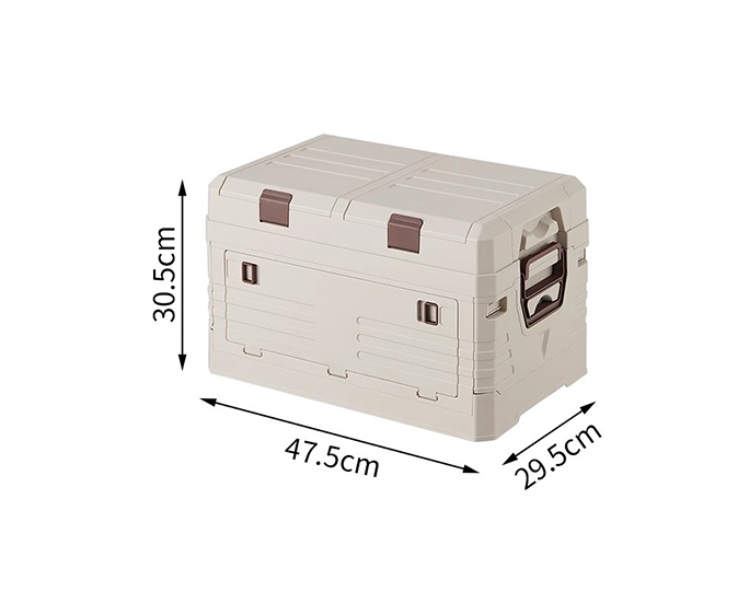 Medium folding storage crate with locking lid – 47.5×29.5×30.5cm