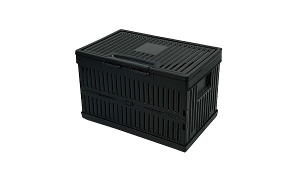 Black foldable plastic storage