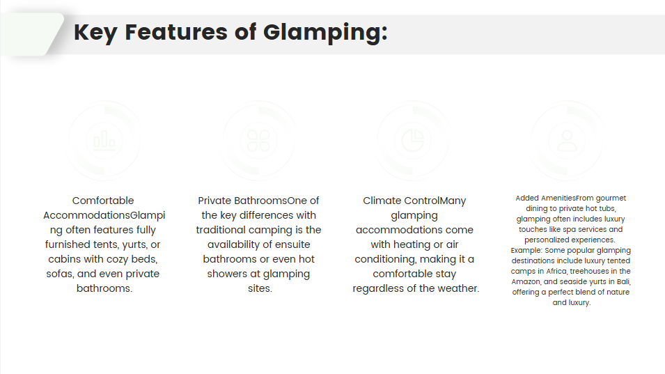 Key Features of Glamping