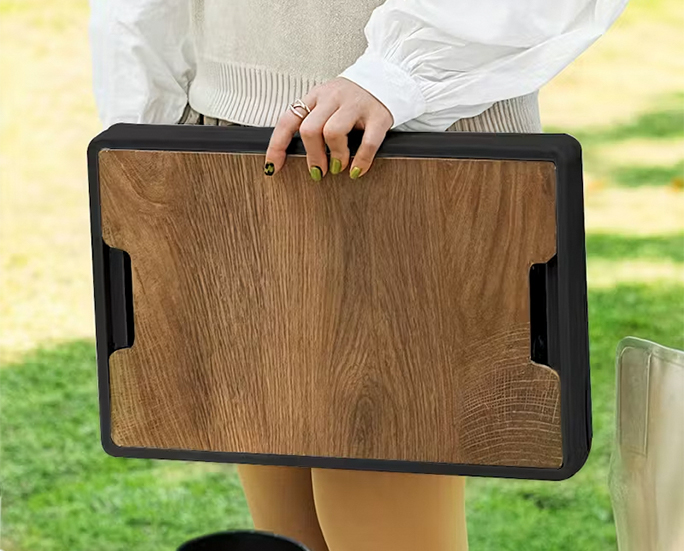 Folded camping storage box handheld display